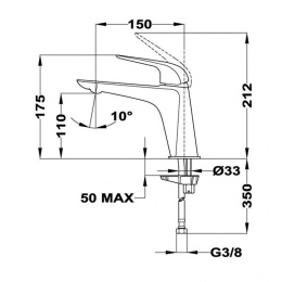Смеситель для умывальника Teka Itaca 67386020G2 PVD, золото
