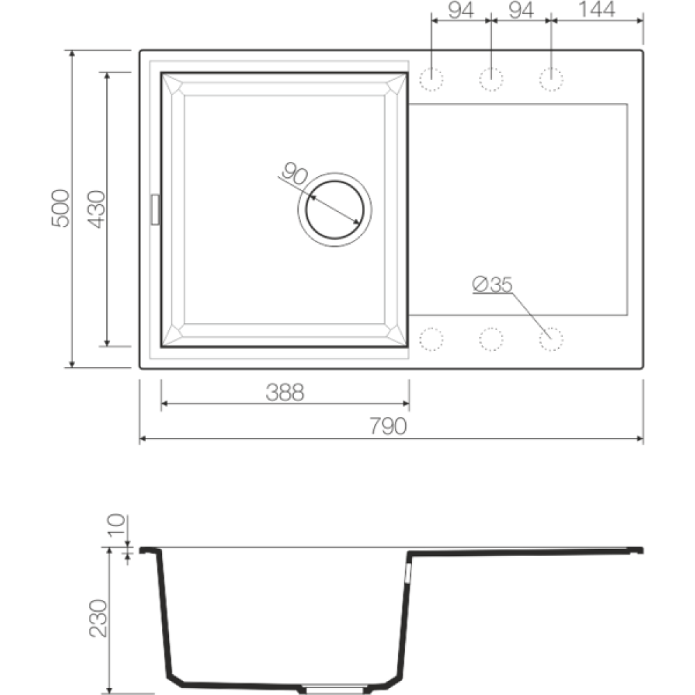 Кухонная мойка Omoikiri Sakaime 79-BL Tetogranit (4993276) черный