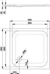 Фото Поддон для душа Bette Ultra 5930-000 AE 90x90x2.5
