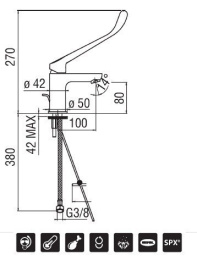 Фото Nobili AS87118/2CCR Локтевой смеситель для раковины (хром)