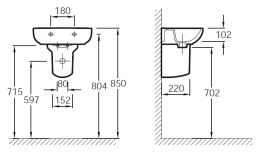 Раковины с полупьедесталом Полупьедестал Jacob Delafon Odeon 19087-00