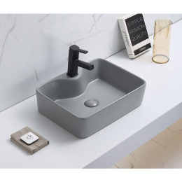 Раковина 48 см CeramaLux (7291MH-5Светло-серый) Прямоугольная