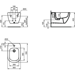 Биде подвесное Ideal Standard Tesi T457001