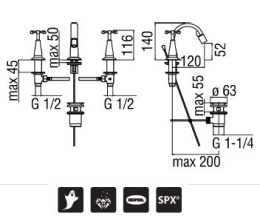 NOBILI Carlos Primero T3 CP215/1T3CR Смеситель для биде (хром)