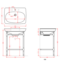 Фото Металическая структура для раковины ArtCeram Civitas (CIA003 71) хром
