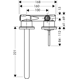 Hansgrohe Axor Steel 35116800 Смеситель для раковины 221 мм (нерж.сталь)