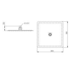 Remer 357UFD30X Душевая головка с шарнирным соединением, 30 см (сталь)