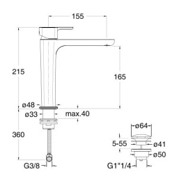 Cristina KING KG21751 Смеситель для раковины