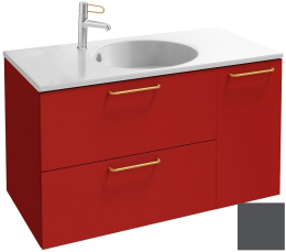 Тумба под раковину Jacob Delafon Odeon Rive Gauche 90 см, EB2543-RX-S17, цвет серый антрацит сатин, 