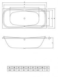 Акриловая ванна 180x80 C-Bath (CBQ013001)
