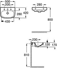 Раковина подвесная Roca Debba (32799600Y) белый