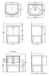 Фото SIMAS Lante LAM70bi Деревянная тумба под раковину LA10, 59*46,5*h75см, цвет белый глянцевый