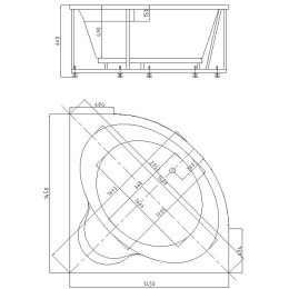 Акриловая ванна 145x145 Aquatek (UMA145-0000001), Угловая