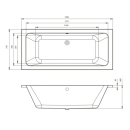 Акриловая ванна 170x75 C-Bath (CBQ017001)