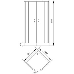 Душевой уголок Aquanet Alfa NAA2142 100x100, R550, прозрачное стекло