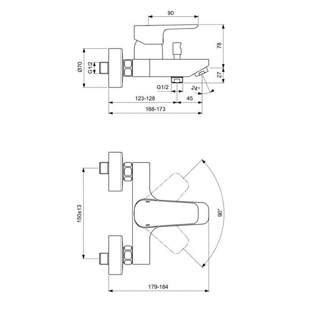 Промо-комплект смесителей Ideal Standard Ceraplan III, хром, B1118AA