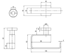 Фото Держатель туалетной бумаги Villeroy&Boch Elements-Striking (TVA15201400061) хром