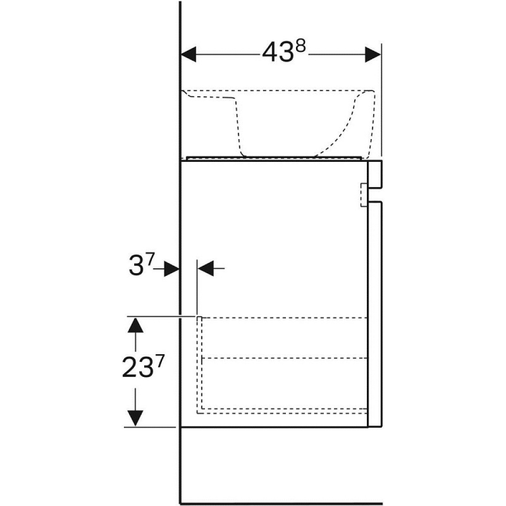 Geberit Renova Plan 869652000 Тумба для раковины, с ящиками выдвижными