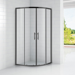Фото Душевой уголок Cezares ECO-O-R-2-90-C-NERO, 90 х 90 х 190 см, стекло прозрачное