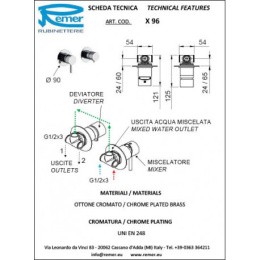 Смеситель для душа Remer RR X96 NO чёрный матовый
