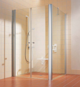 Фото Kermi Atea Душевой угол двустворчатая дверь + боковая стенка AT PTD+AX UWR/L 1000х1000x1850 серебро+