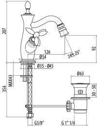 Фото Смеситель для биде 1835018V0br Timor GATTONI