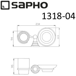 Sapho Diamond 1318-04 Комплект DIAMOND Мыльница и стаканчик, с бронзовым креплением