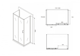 Душевой уголок Abber Schwarzer Diamant (AG30120B-S80B-S80B)