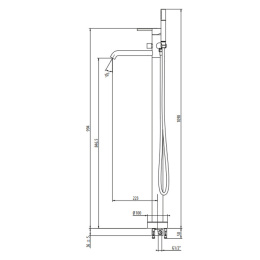 Gattoni Circle Two 9108/91NO Смеситель для ванны напольный 994 мм