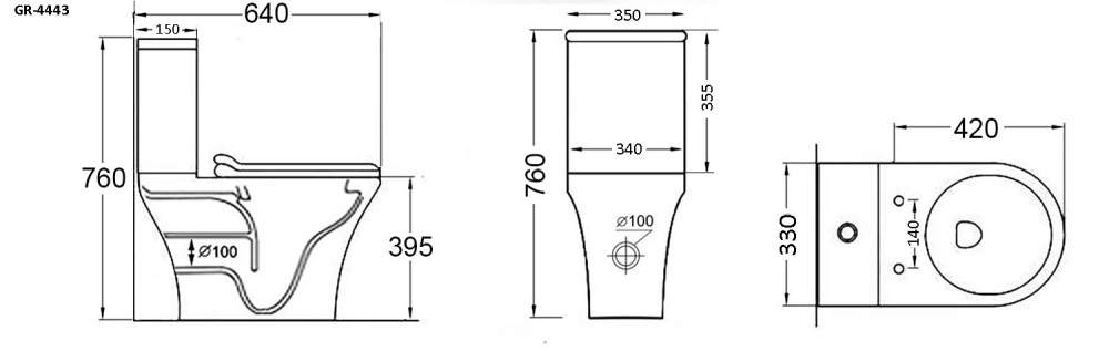 Унитаз напольный Grossman (GR-4443S) белый глянцевый