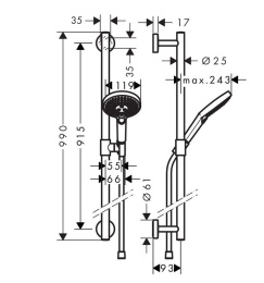 Душевой гарнитур Hansgrohe Raindance Select S (26323000) хром