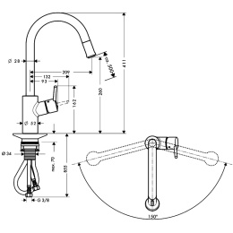Смеситель для кухни Talis S 14872000 Hansgrohe