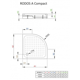 Акриловый поддон для душа Radaway Rodos A Compact 91x91x17 белый 4P99155-03