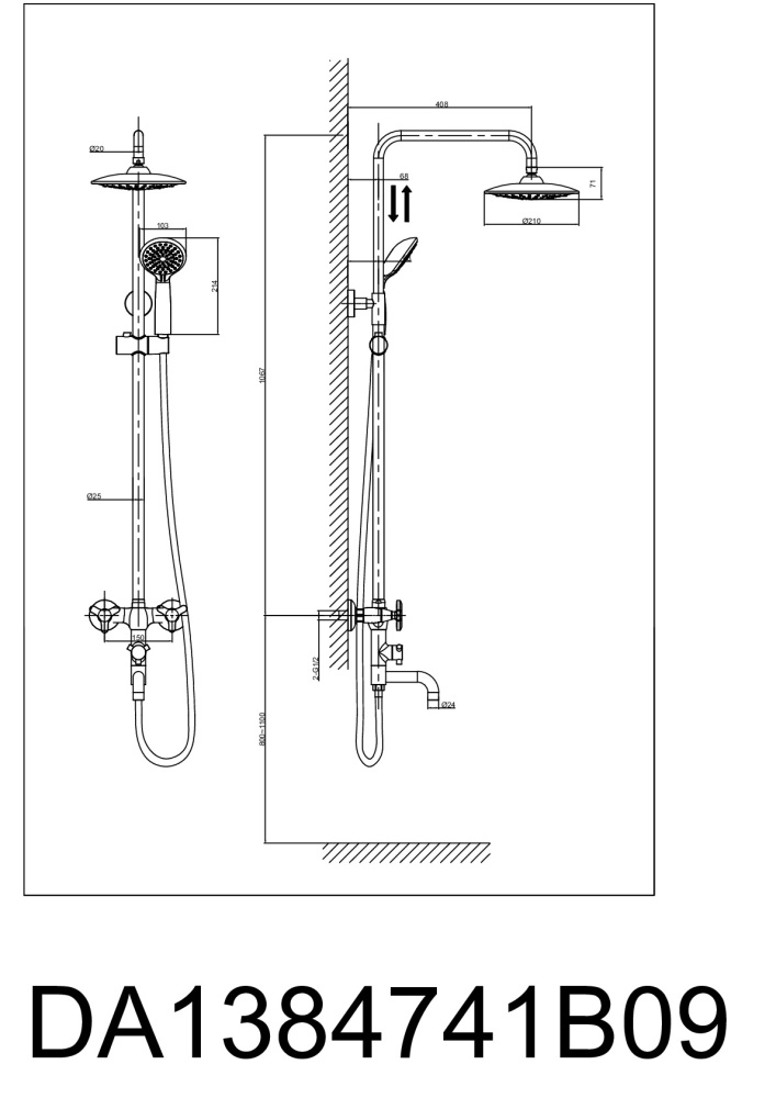 Душевая система D&K Hessen.Goethe (DA1384741E09) хром