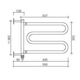Фото Полотенцесушитель электрический Margaroli Vento 510, 510507WHCRC, белый/хром