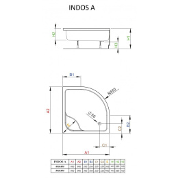 Акриловый поддон для душа Radaway Indos A 80x80x42 белый SIA8080-01