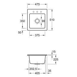 Мойка кухонная Villeroy&Boch Subway 45 XS, 47.5 см 678101R1