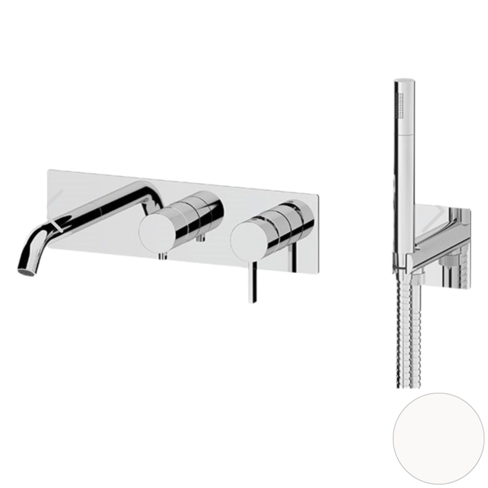 Фото Смеситель для ванны Remer Metrica MC53D2WBBO, белый матовый