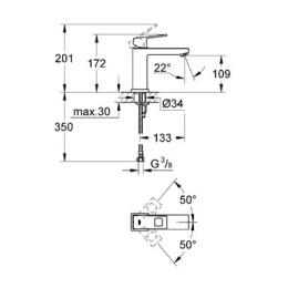 Grohe Eurocube 23446000 Смеситель для раковины стандартный