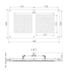 Фото Верхний душ Cisal Zen Shower ZS025570D2, серый