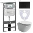 Подвесной унитаз Ceramica Nova CN4002_1001B_1000 Сет 4 в 1 Rimless с системой инсталляции