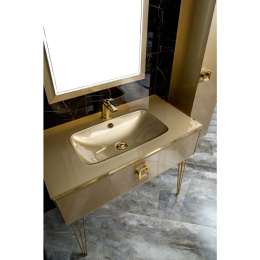Armadi Art Lucido 852-100-Light Gold Столешница стекло 100см моноблок Светлое золото