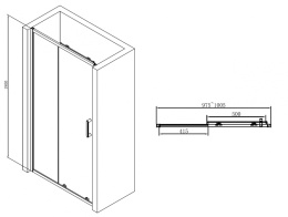 Душевая дверь ABBER Schwarzer Diamant (AG30100B)