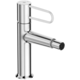 Фото Смеситель для биде Jacob Delafon Odeon Rive Gauche E21033-00-CP с донным клапаном, хром, ручка белая