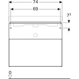 Тумба под раковину Geberit iCon 840375000, 75 см, цвет белый