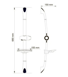 Фото Держатель для душа WasserKRAFT А006 с мыльницей, хром