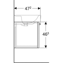Тумба под раковину Geberit Renova Plan, 67 см, цвет белый глянцевый