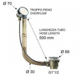 Remer 96VO Слив-перелив латунный автоматический, бронза