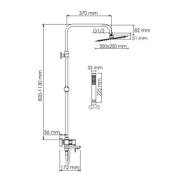Фото WasserKRAFT A177.069.103.087.CH Душевая система со смесителем