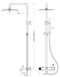 Фото Стойка душевая Boheme Uno (468-GM) сталь